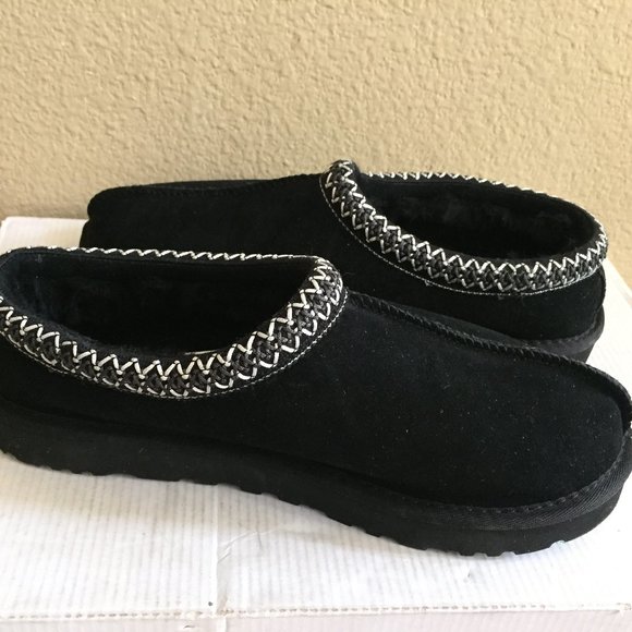 UGG MEN TASMAN BLACK SHEARLING LINED MOCCASIN SHOE US 11 main image 4